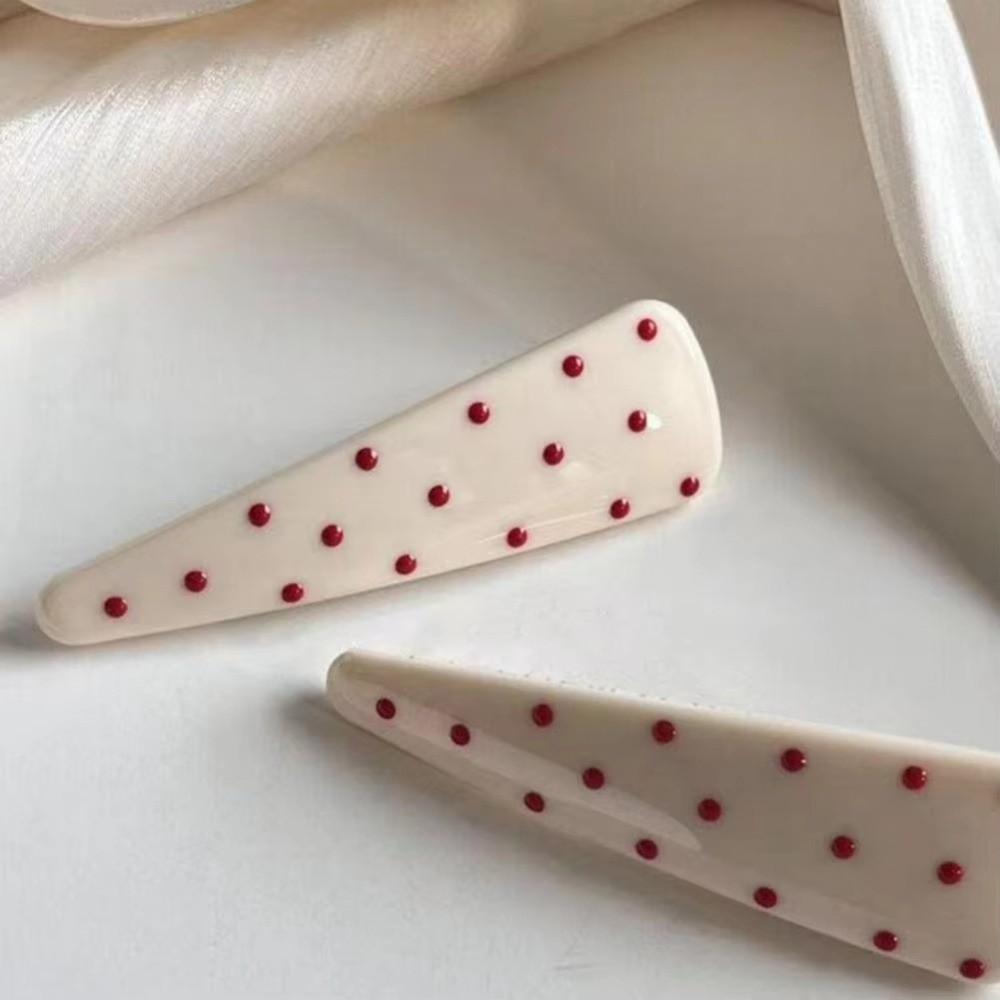 2pcs Anti-slip Duckbill Hair Pin Sweet Style Side Bang Hair Clip Stylish Polka Dot Hair Clip Girl