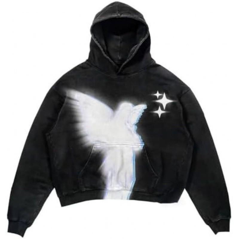 American Punk Skull 3D Print Cropped Hoodie Loose Fit Men Women Streetwear