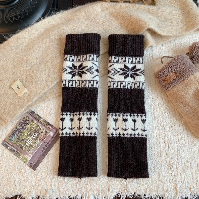 Осенне-зимние носки для женщин, толстые и теплые махровые носки из шерсти, ретро носки до икры