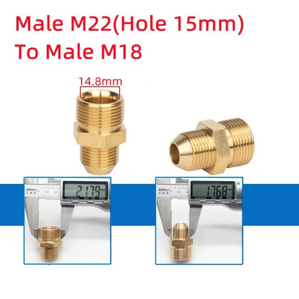 1Pcs 3/8" 1/4" M14 M18 M22 Thread Hose Connector Transitional Joints  for High Pressure Washer Torch