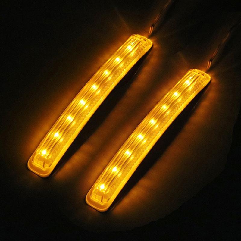 2шт Универсальный мягкий Янтарный 9 Smd12V Светодиодный индикатор зеркала заднего вида автомобиля
