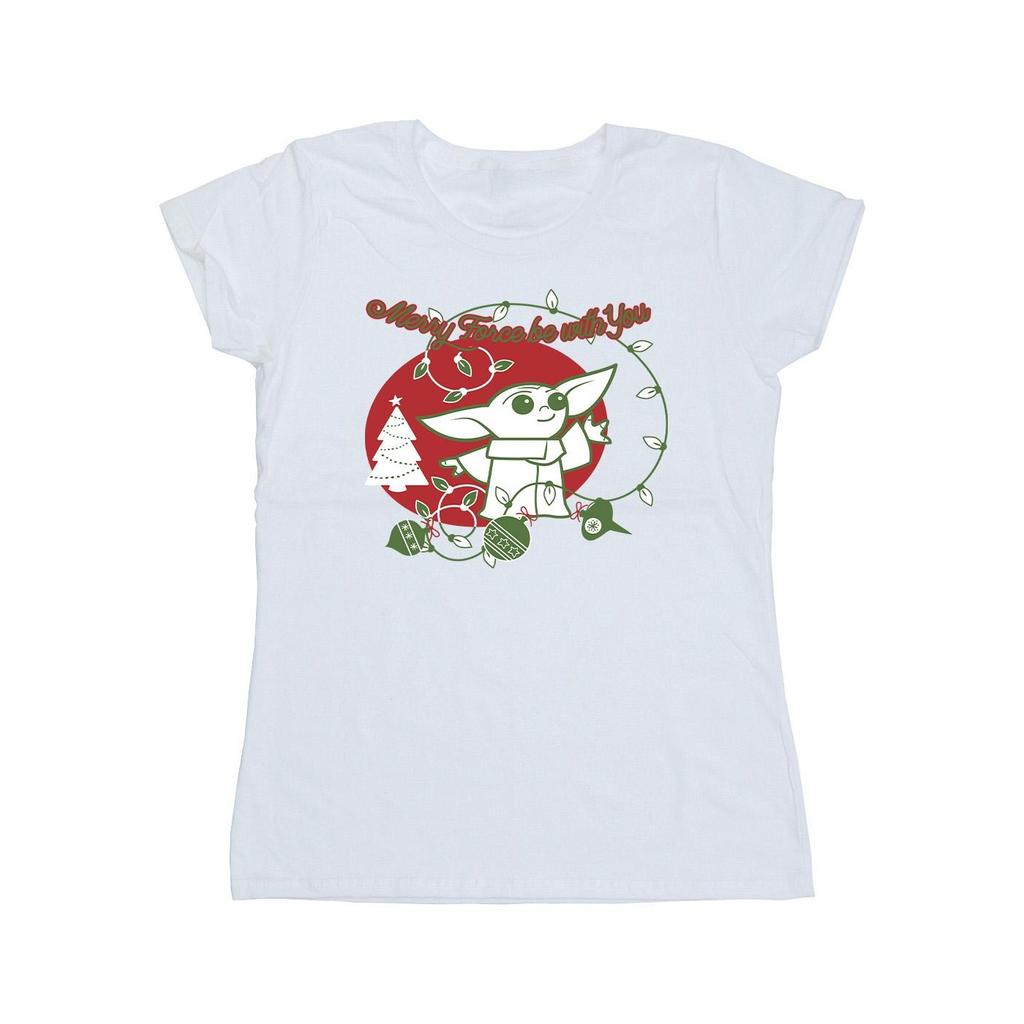 Star Wars The Mandalorian Womens/Ladies Baby Yoda Force Be With You Cotton T-Shirt