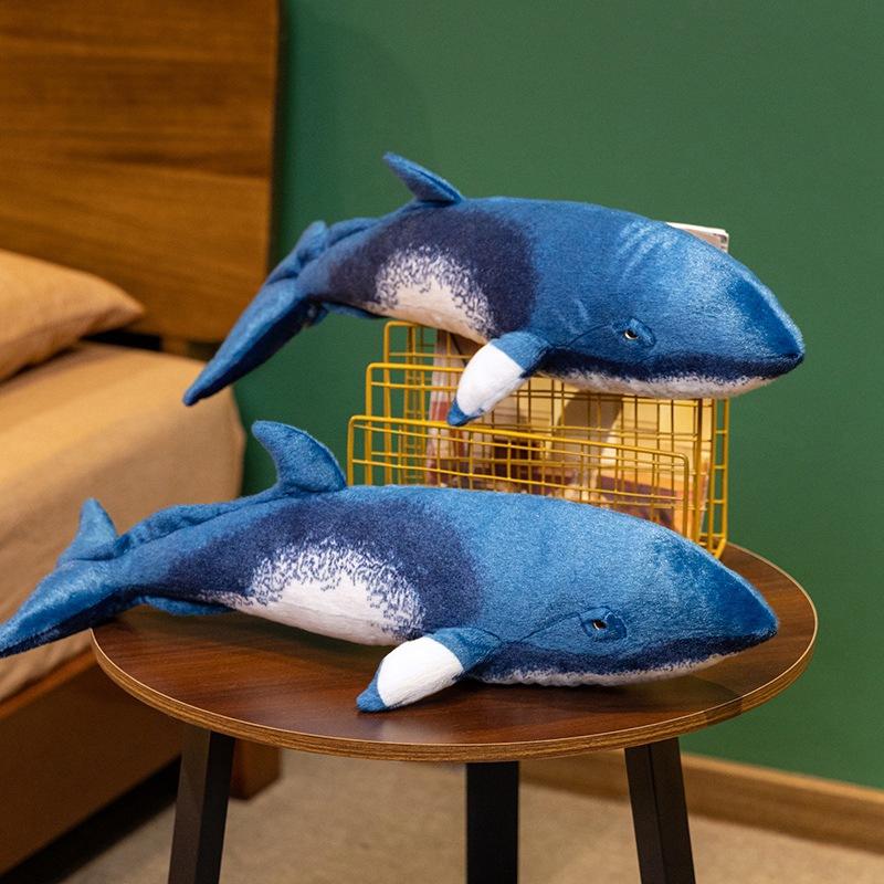 Имитация кита, декоративная подушка, плюшевая игрушка, кукла, кукла синего кита, мальчик сопровождает, успокаивающая кукла