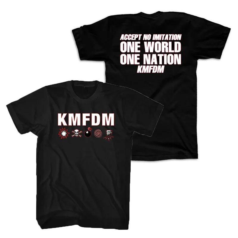 Винтажная Эпоха Уличная Одежда Топы Kmfdm Gerunisex Группа Индустриальный Метал Рок Оверсайз С Принтом Футболки Повседневные Свободные Короткий Рукав Унисекс