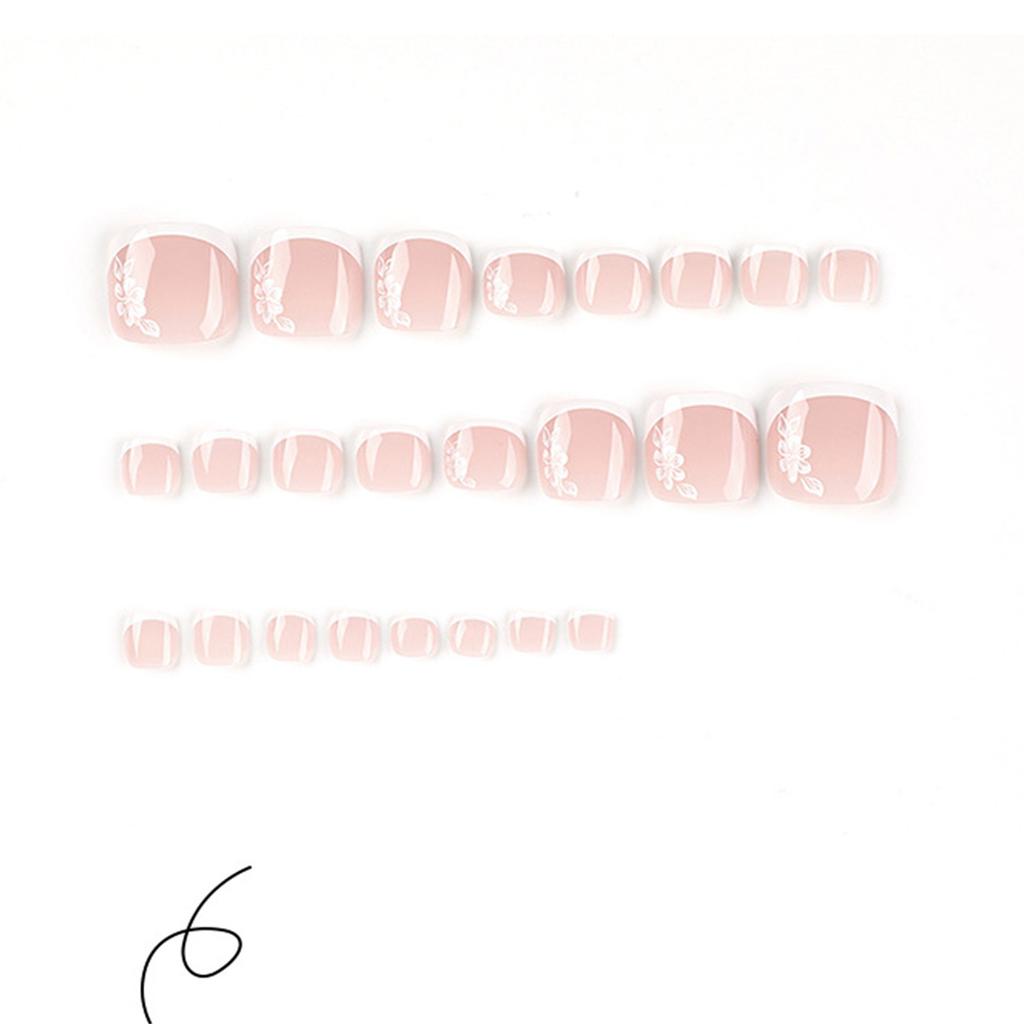 French False Toenails Press On Toenails White Artificial Toenails Full Cover Toe Nails Manicure Art Decoration for Women