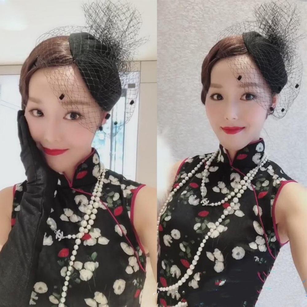 Черные шляпы из шерстяного фетра, сетчатый головной убор для званого ужина, ретро головной убор невесты, аксессуары для волос