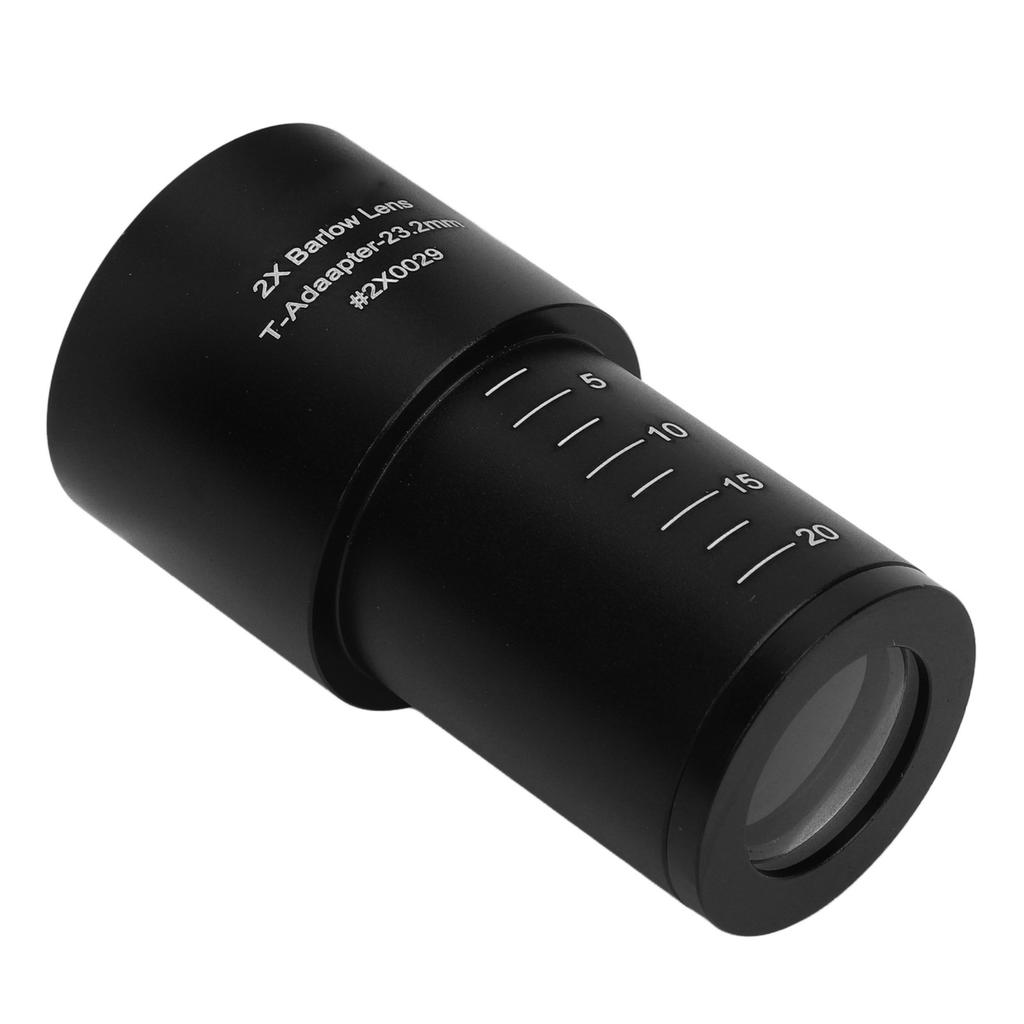 2X Multiplier Eyepiece Lens 23.2mm Universal Aluminum Alloy Body Microscope Objective Lens for Biological Microscope