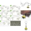 Gravity Falls Bill Alloy Jewelry With Geometric Design And Snake Chain For Cosplay And Gift Ideas