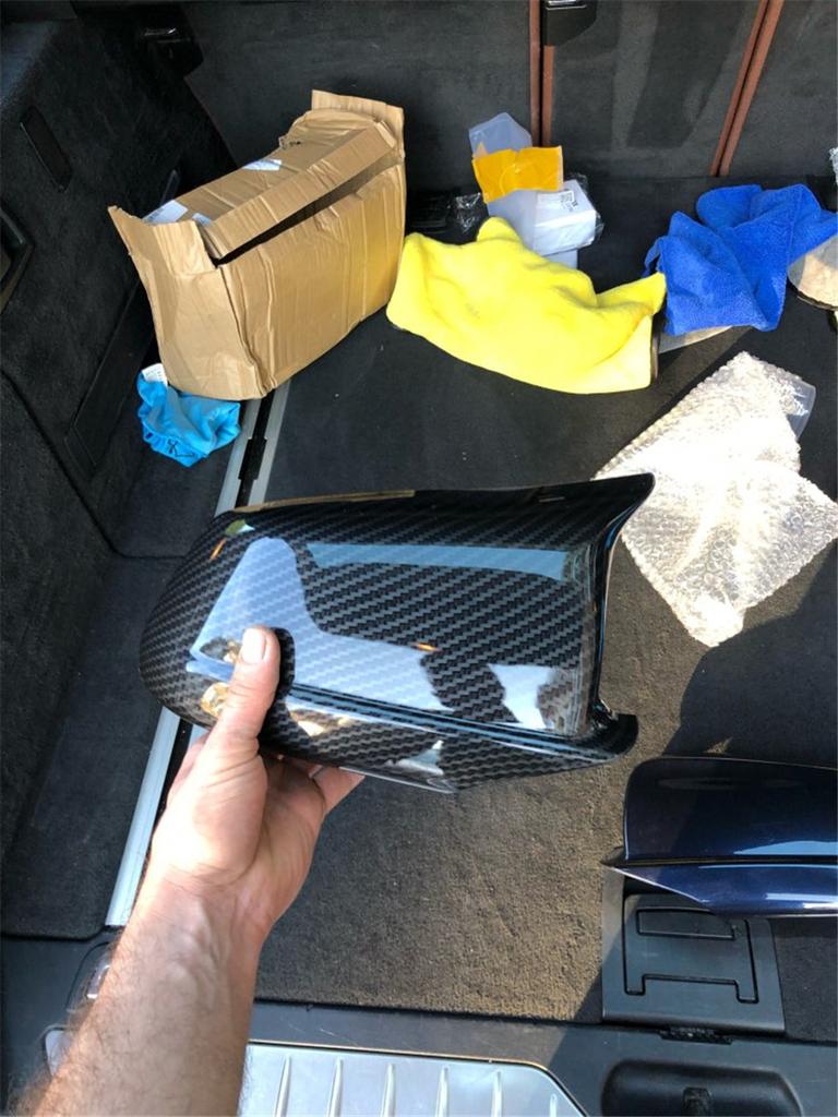 Крышка бокового зеркала заднего вида под карбон для BMW 5 серии F10/F11/F18 до рестайлинга 2011-2013