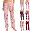 Женские пижамные штаны, одежда для сна, повседневные брюки с эластичной резинкой на талии, удобные прямые свободные брюки для йоги