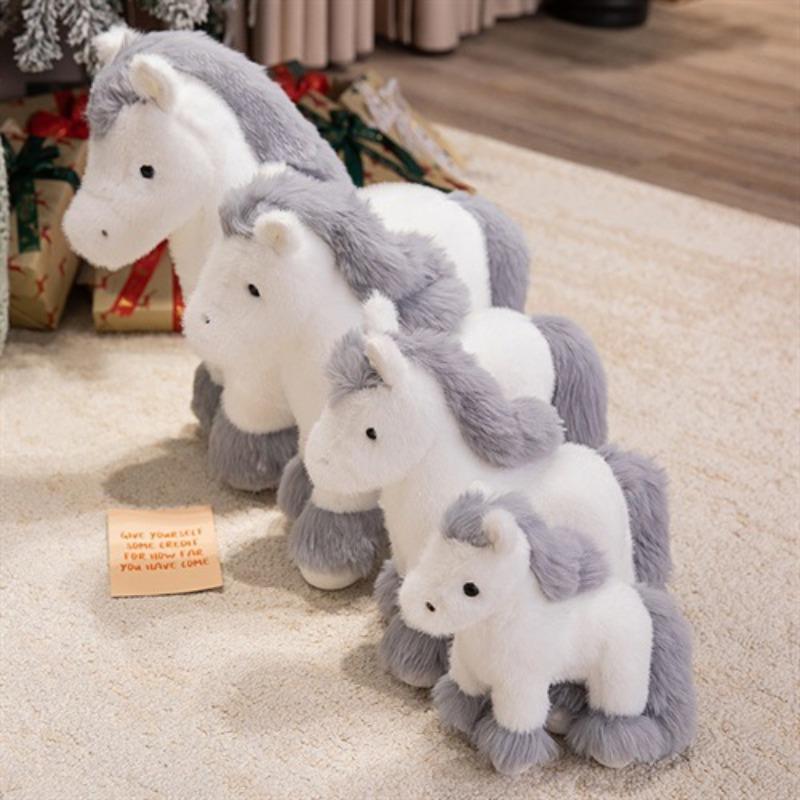 Игрушка-кукла из плюша, имитирующая лошадь, милая кукла-пони, успокаивающая кукла, большая белая лошадь, подушка-плед, подарок на день рождения ребенка