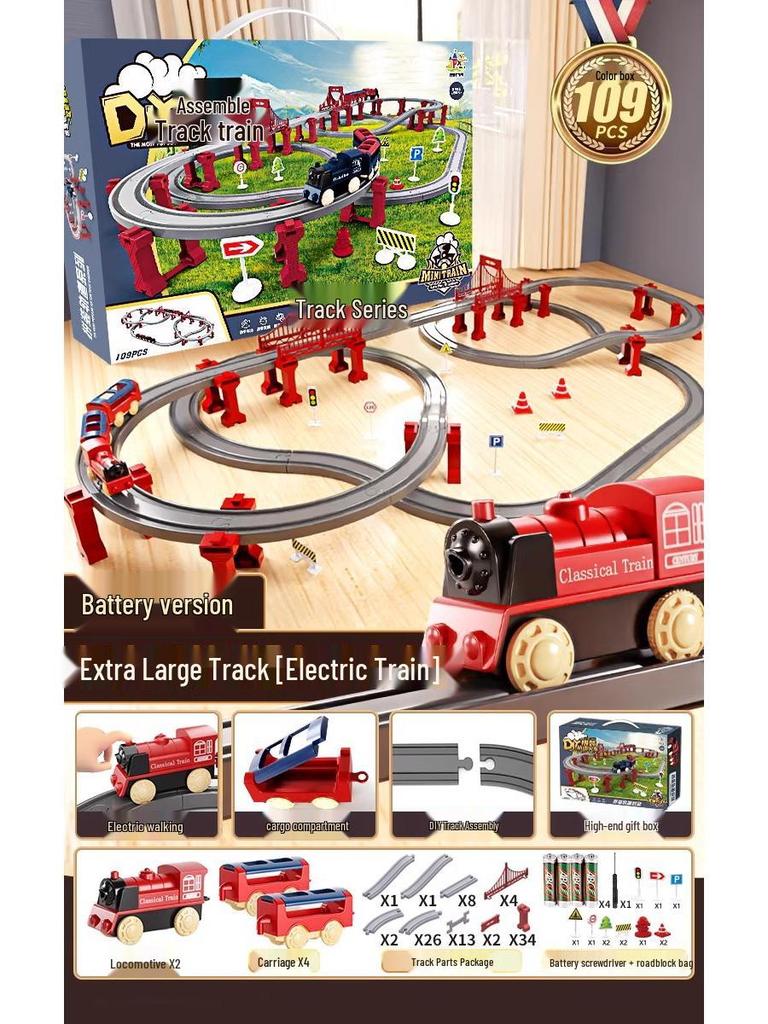 Набор электрического высокоскоростного поезда для детей – Развивающая игрушка с моделью железной дороги, Идеальный подарок на день рождения.