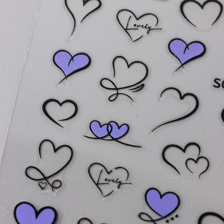 Наклейки для ногтей в виде сердечек 3D красные розовые золотые наклейки для дизайна ногтей с любовью клейкие наклейки для ногтей на День святого Валентина слайдер для маникюра