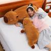 Kawaii Capybara Plush Toy Stuffed Capibara Fluffy Doll Long Sleep Soft Pillow Sofa Cushion Nap Sleeping Toys for School  Xmas