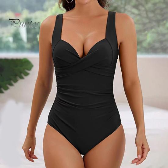 Женский монокини с V-образным вырезом, без рукавов, слитный купальник с регулируемыми подтяжками, с открытой спиной и высокой талией