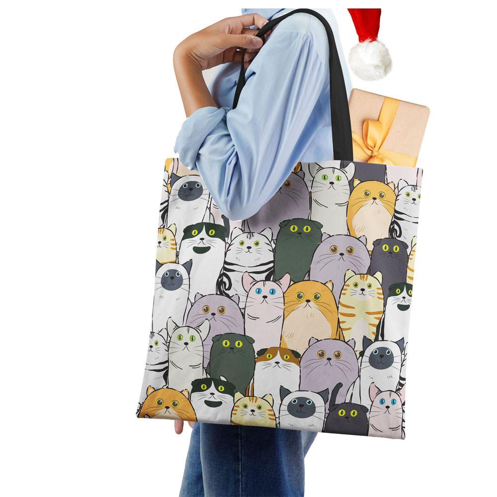 Собака Милый Принт Повседневная Сумка Через Плечо Вместимость Женская Хозяйственная Многоразовая Сумка Большая Холщовая Дорожная Пляжная Сумка Тоут KTY