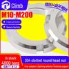 304 Stainless Steel Slotted Round Stop Cap Bearing Lock Nut, Four-Slot, M10/M14, GB812