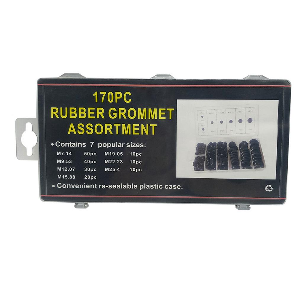 170Pcs Rubber Grommets Assortment Firewall Hole Plug Electrical Wire Gasket Set