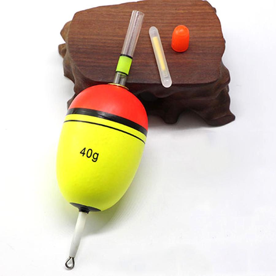 Гладкий Поверхностный Ночной Светящийся Рыболовный Поплавок + 5 шт. Светящиеся Палочки Плавучесть 6г-100г Поплавки из Пены ЭВА для Карповой Рыбалки Снасти Песка