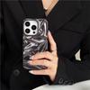 Luxury Matte Silver Water Ripple Case For 17 Air 16 15 14 Plus 13 12 Pro Max 11 Creative Frosted Wrinkle Shockproof Cover