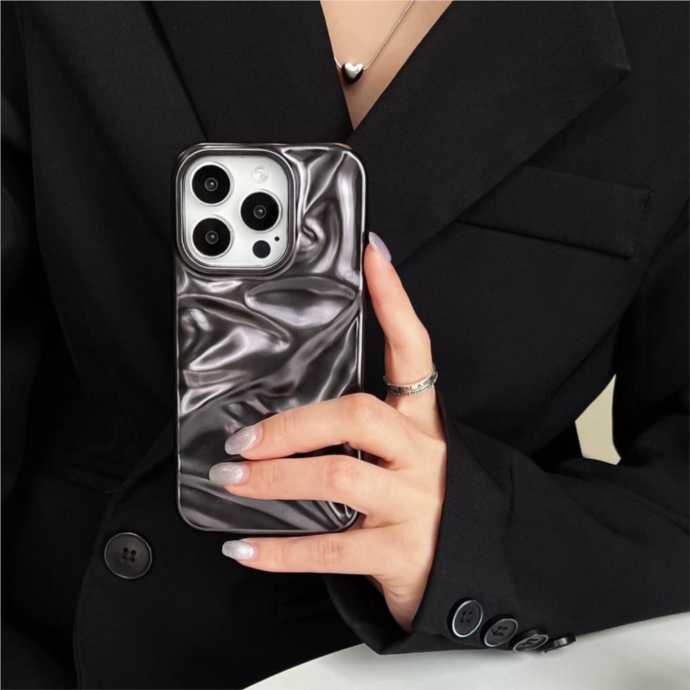 Luxury Matte Silver Water Ripple Case For 17 Air 16 15 14 Plus 13 12 Pro Max 11 Creative Frosted Wrinkle Shockproof Cover