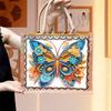 Waterproof Girl DIY Rhinestones Handbag Art Kit Tulips Diamond Art Tote Handbag Diamond Painting Storage Bag for Outdoor Travel