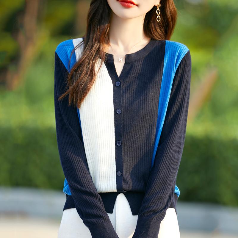 Женский кашемировый кардиган Qinghe кашемир 50% шерсть 50% шелк Женский осенне-зимний кашемировый кардиган мягкий и теплый
