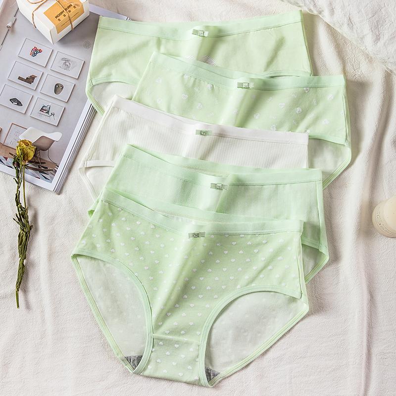 5Pcs Women‘s Panties Cotton Breathable Underwear Seamless Cute Bow Girls Briefs Female Lingerie