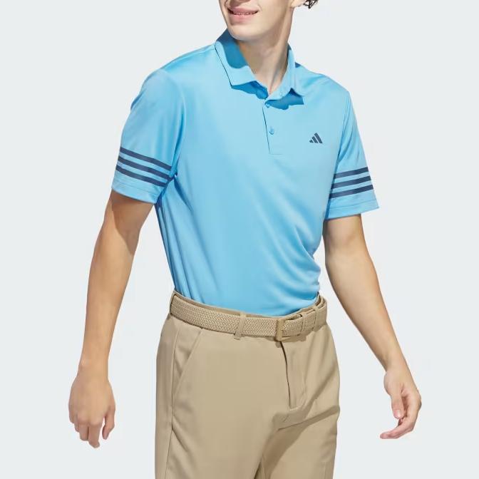 Adidas Polo Shirts Men's Blue Polo Collar Moderate Straight Fit IU4362