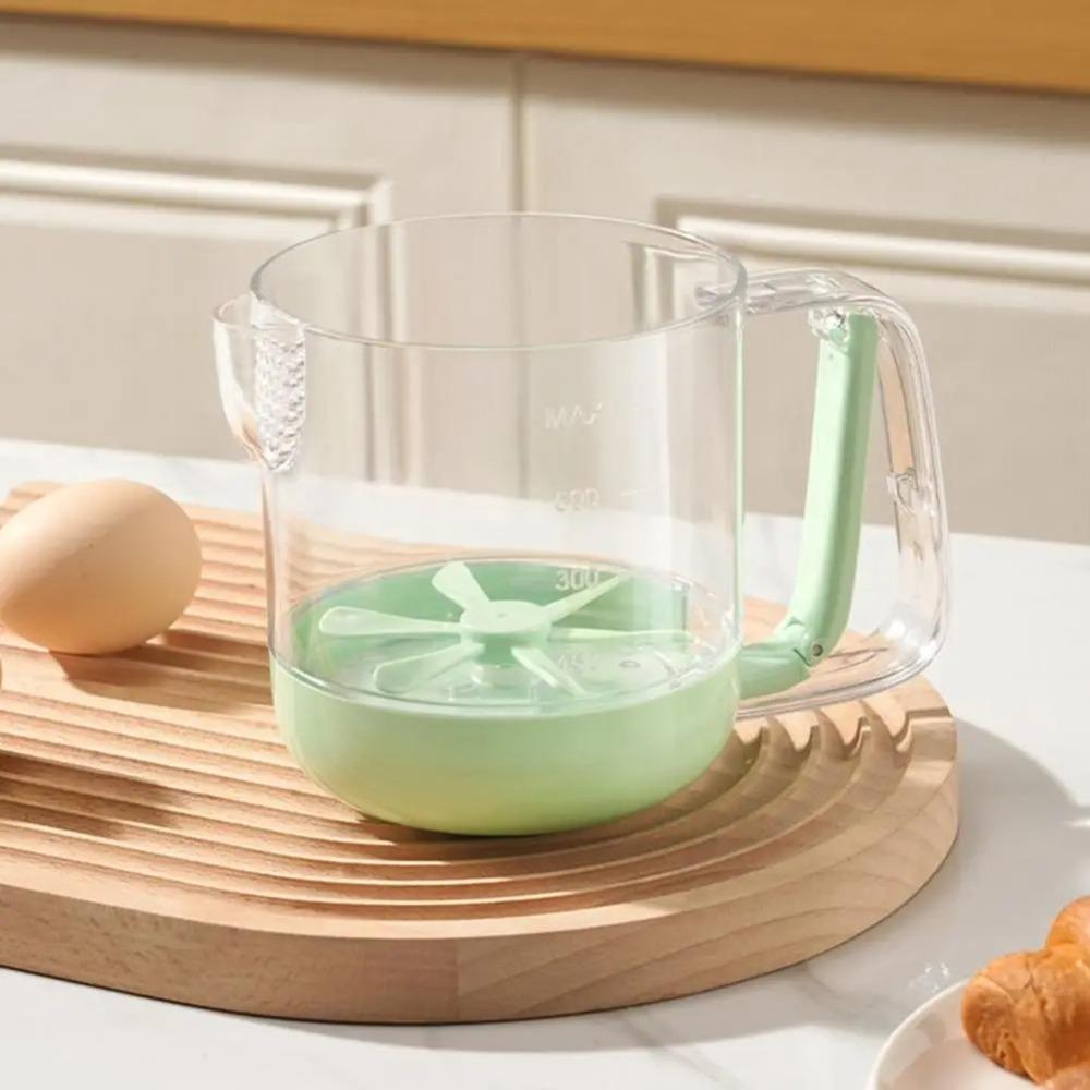 Manual Mixing Cup Whisk Dust-proof Liquid Mixing Cup Convenient Egg Beater Kitchen Accessories