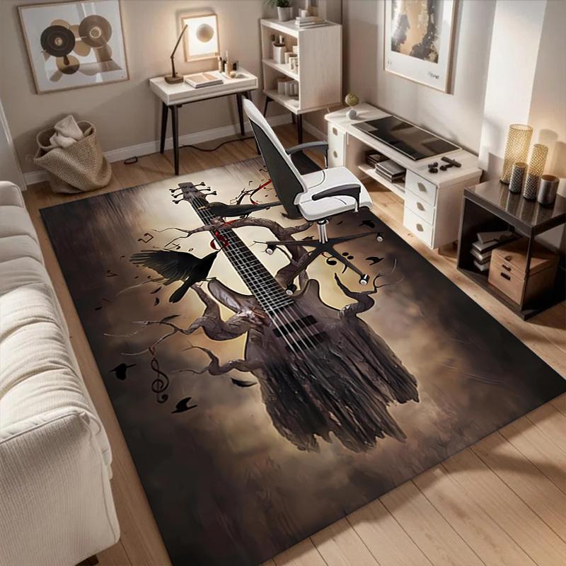 1pc. Musical Guitar Tree Branch Outdoor Rug for Garden Decor, Unique Gift Idea for Music Lovers
