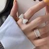 Корейское объемное серебряное кольцо-бант S, открытое, для указательного пальца