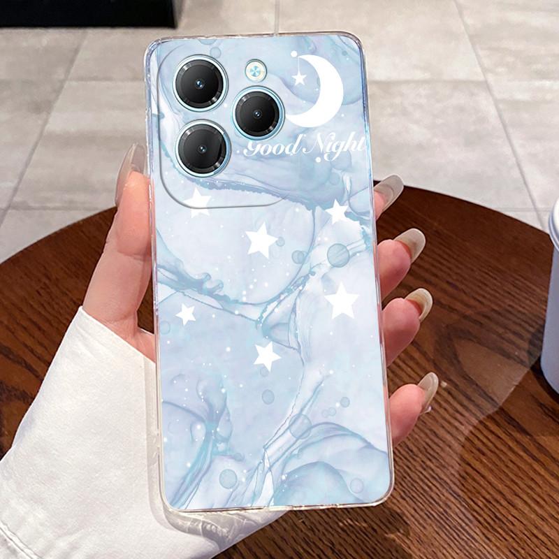 Чехол для Infinix Hot 40 Pro X6837 Эстетичный Милый Кот Чехол Мягкий ТПУ Бампер Infinix Hot40Pro 40i Прозрачная Силиконовая Задняя Крышка