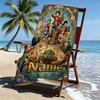Custom Name Personalized ONE PIECE Print Beach Towel, for Trip Camping Beach Party Home Decor, Birthday Gift for Family & Friends