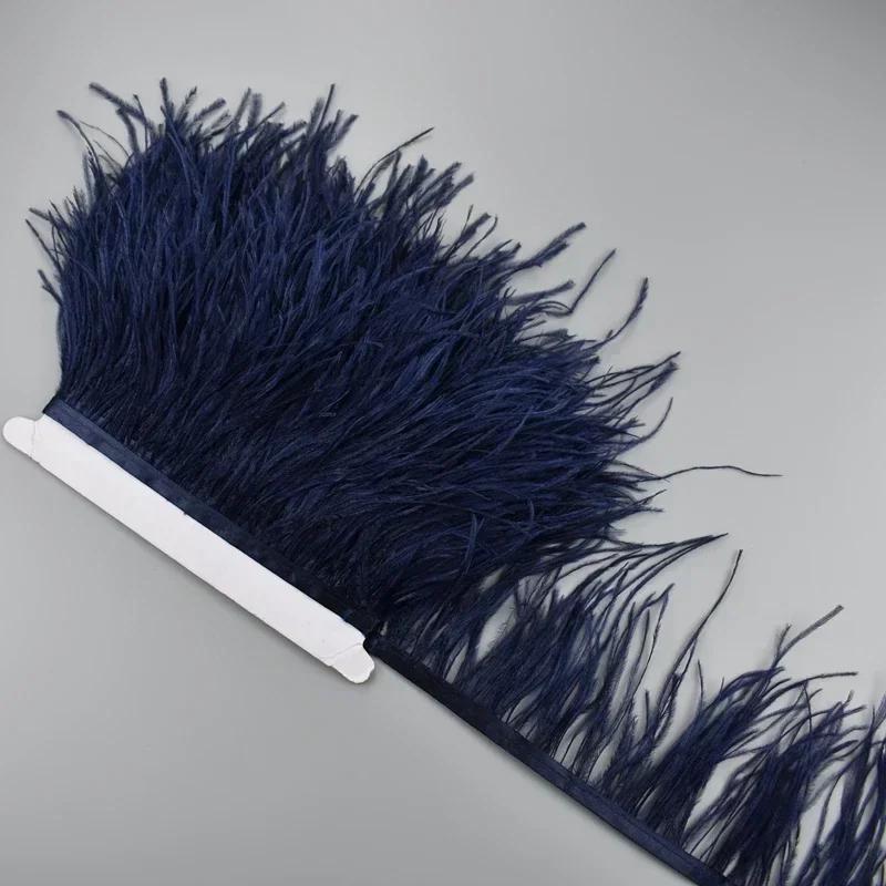 Feather1Meter Страусиные перья на ленте 10-15 см Белая перьевая бахрома-кисточки Отделка Боа Швейные принадлежности Аксессуары для одежды Свадьба