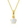 Necklace 1 K18 Yellow Gold Opal Natural Stone Pendant October Birthstone with Silver Chain Brand Christmas Birthday Anniversary Present Gift Wrapping