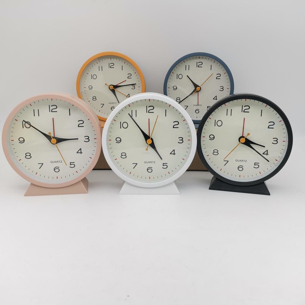 Silent Quartz Clock Metal Clock with Alarm Clock with Night Light Big Head Pointer Early Education Alarm Clock Student Bed Clock