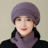 New Women's Autumn and Winter Faux Rabbit Fur Cap with Fleece Ear Protectors To Keep Warm Outdoor Knitted Wool Cap