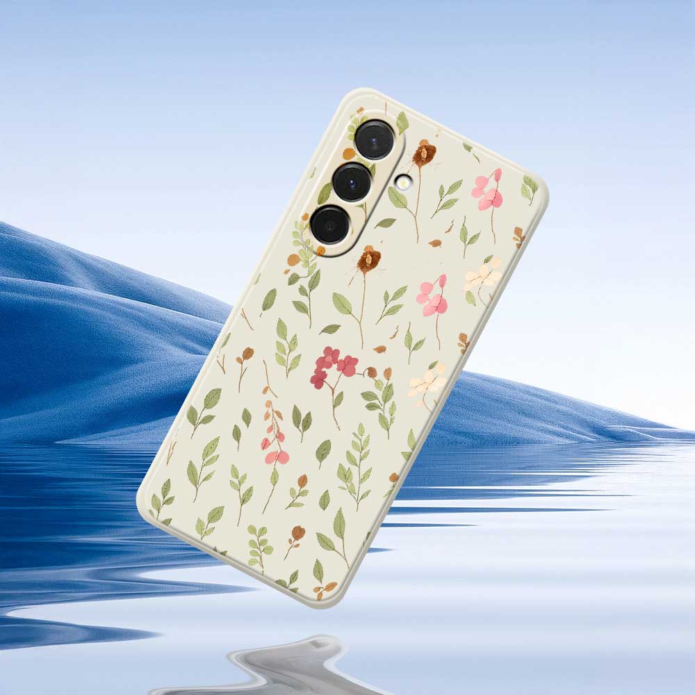 For Samsung Galaxy A36 5G Case Small Flower Leaves Pattern Printing Straight Edge TPU Phone Back Cover