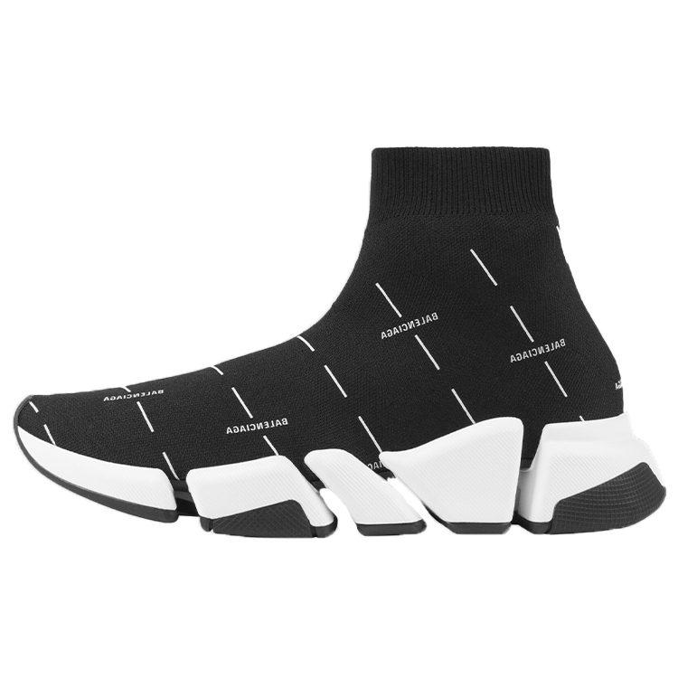 Balenciaga Speed 2.0 Черно-белый логотип Женский 645420W2DBT1090