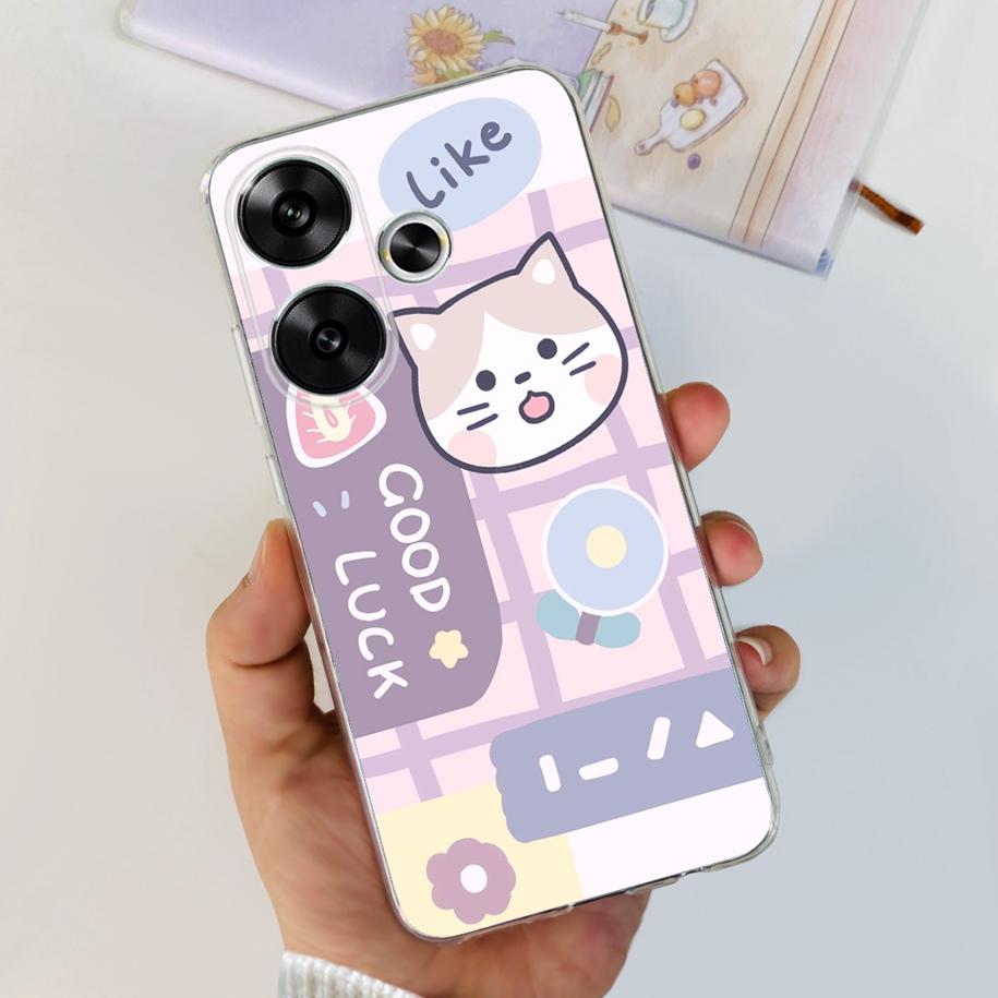For Xiaomi Poco F6 Case Popular Butterfly Flower Soft Clear Silicone TPU Back Cover For Xiaomi Poco F6 5G F 6 PocoF6 Phone Cases