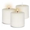 Paraffin Wax Scented Pillar Candles for Home Décor Smokeless & Dripless Candle (Tea Rose - Wt) Set of 3