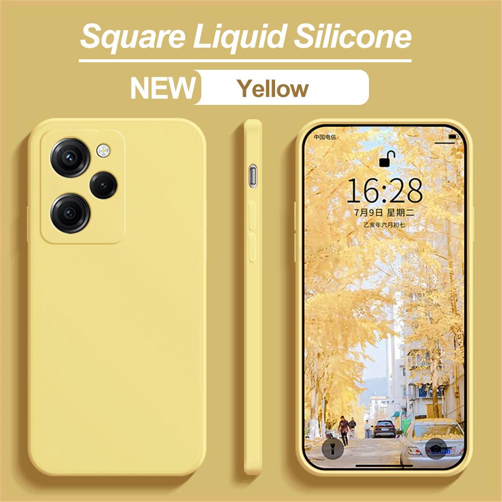 Для Poco X5 Pro Чехол квадратный жидкий силиконовый протектор объектива камеры Чехлы для телефонов Xiaomi Poco X5 Pro X5Pro Pocox5 Pro 5G Мягкий чехол