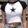 Женская одежда Y2K, топы со звездами, женская футболка в стиле Харадзюку, ретро-мода, готический укороченный рукав с коротким рукавом, сексуальные топы, эстетические топы с коротким пупком