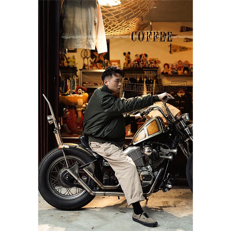 Куртка пилот военного образца Normanlong MA1: Мужская классическая утолщенная осенне-зимняя бейсбольная куртка ВВС