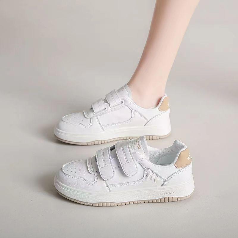 Maillard White Shoes Women's 2025 Spring New Board Shoes Women's Velcro Sports Shoes Foreign Versatile Student Board Shoes
