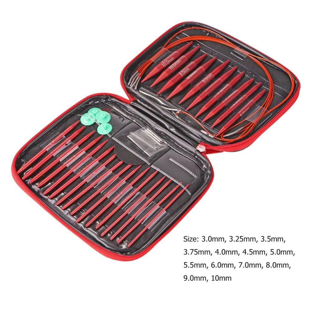 Набор гладких вязальных спиц Съемный чехол для крючков Инструменты для вязания