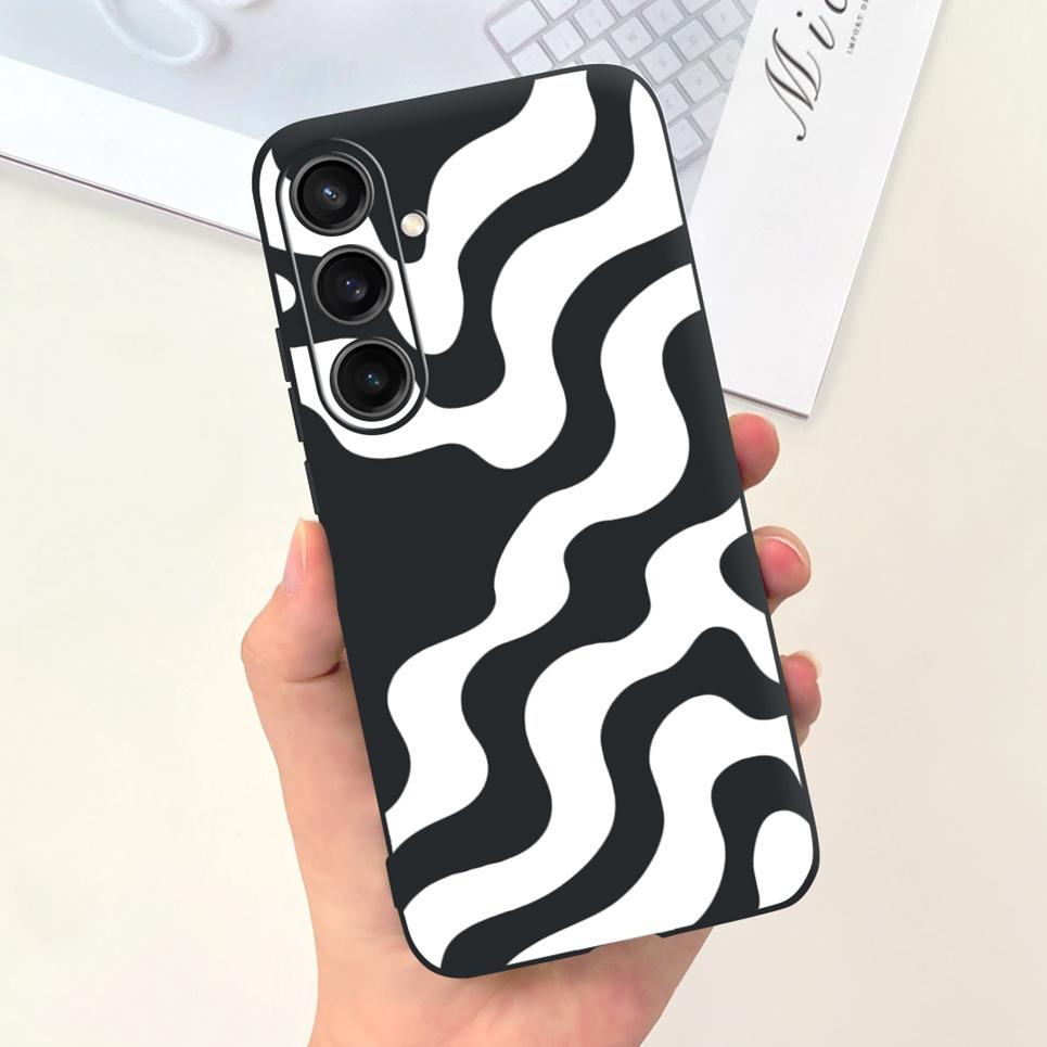 Для Чехла Funda Samsung A35 5G Case SM-A356E Пара Любовь Сердце Цветок Кошка Рисунок Задняя Крышка Для Samsung Galaxy A35 5G Etui