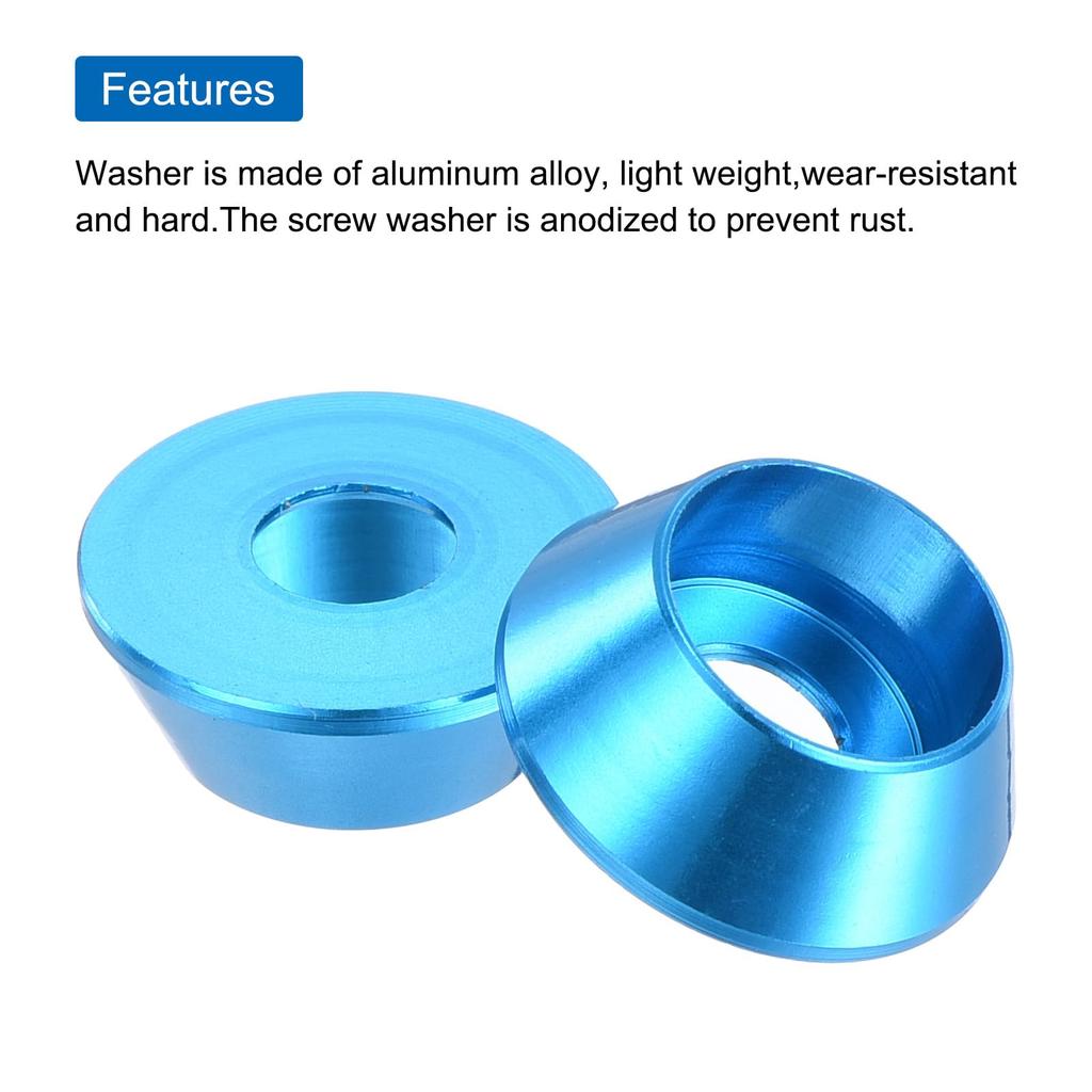 uxcell M5 Washer Cone Cup Type Anodized Aluminum Gasket Cup