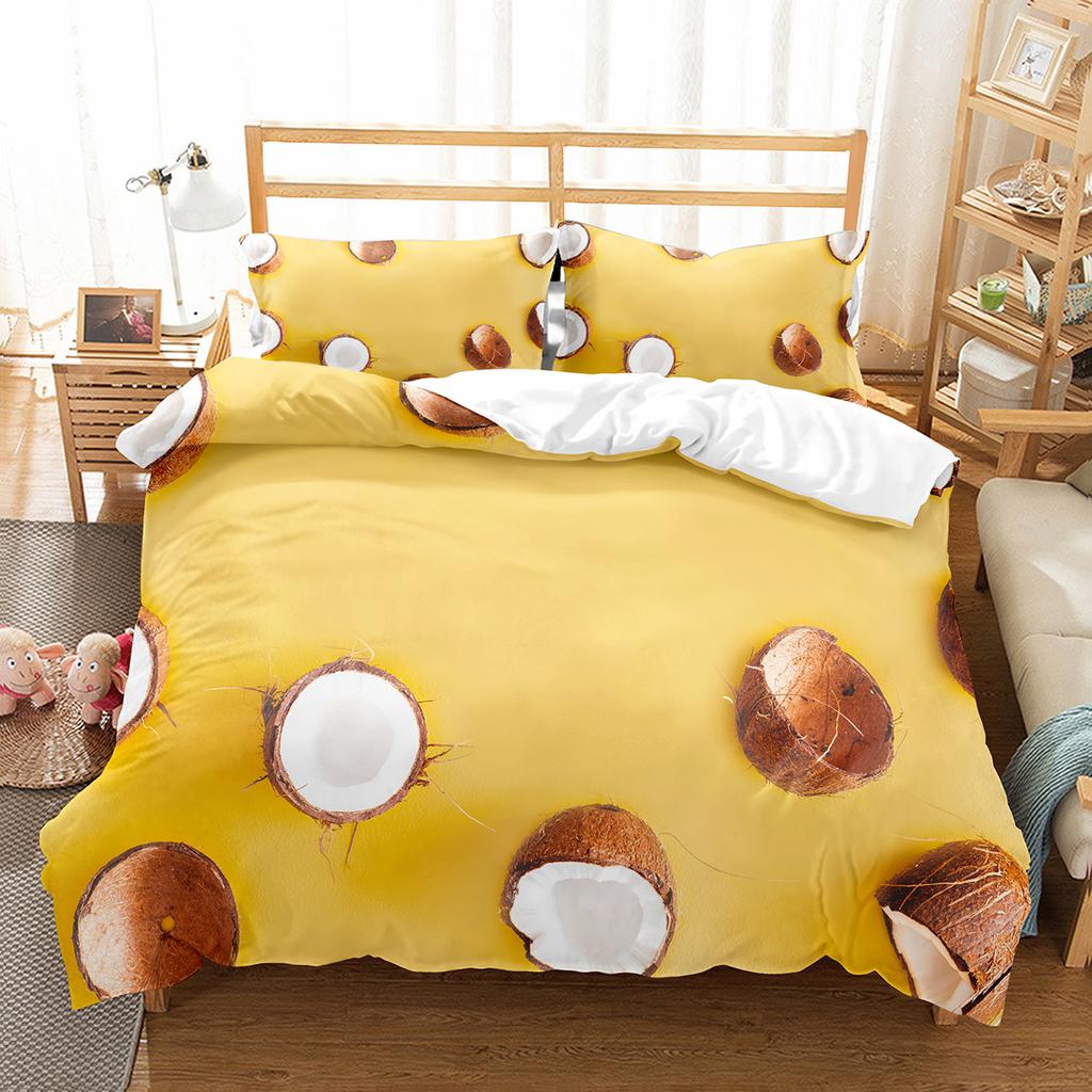 Комплект пододеяльника с кокосовым рисунком, пододеяльник с рисунком кокосовой пальмы для мальчиков, девочек, детский декор для спальни, двуспальный, односпальный размер, чехол для одеяла